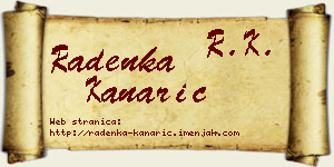 Radenka Kanarić vizit kartica
